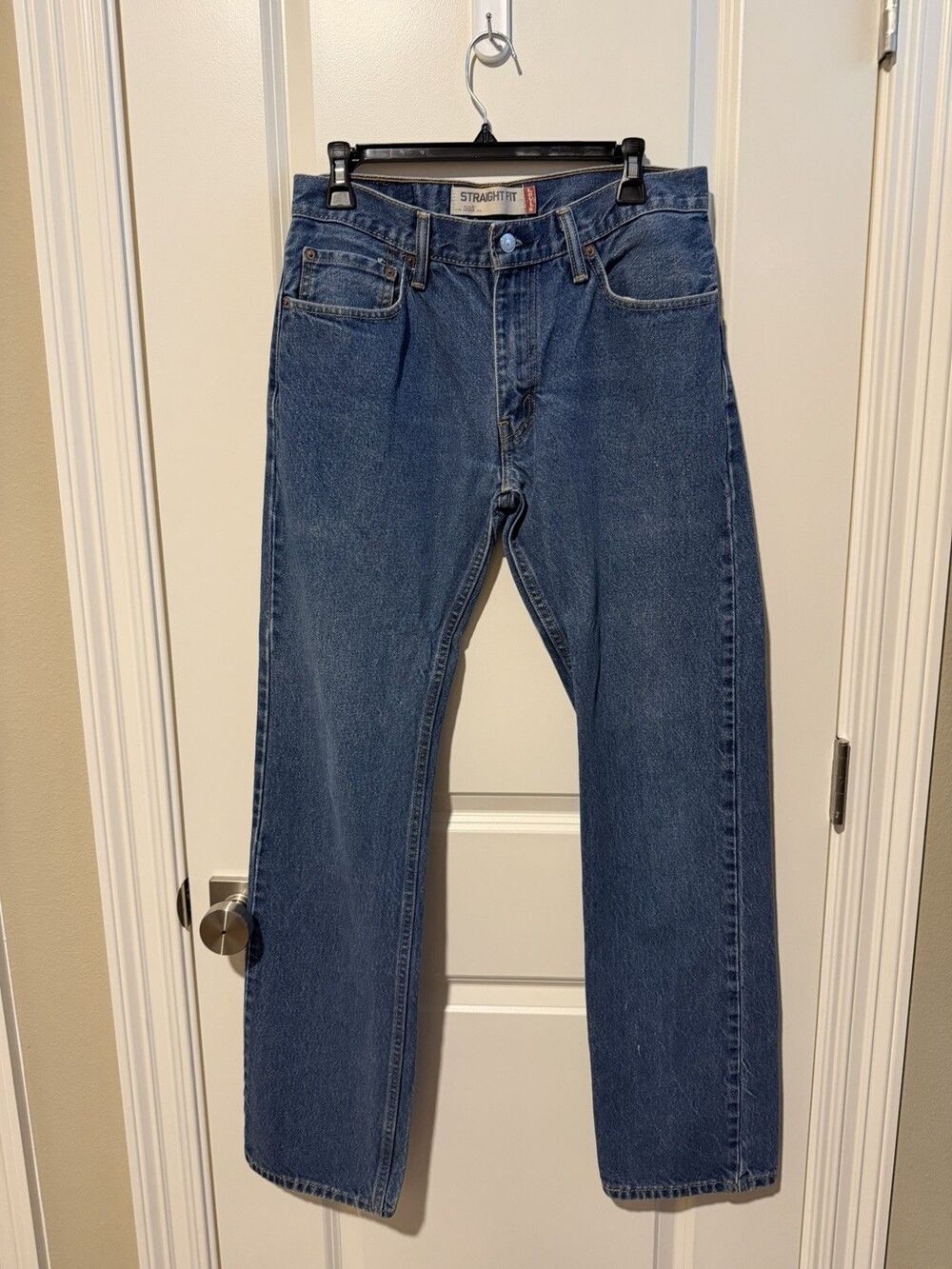 Levi’s 505 Stragiht Fit Jeans Men's 31x36 Medium Wash Blue 100% Cotton Denim